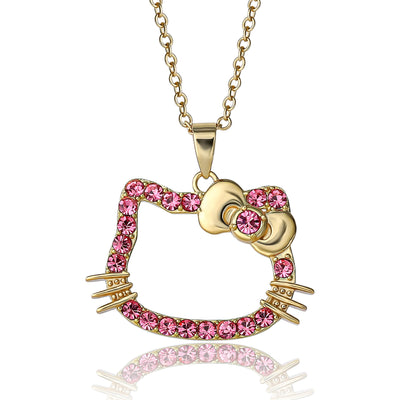 Sanrio Hello Kitty Outline Pink Crystal Pendant