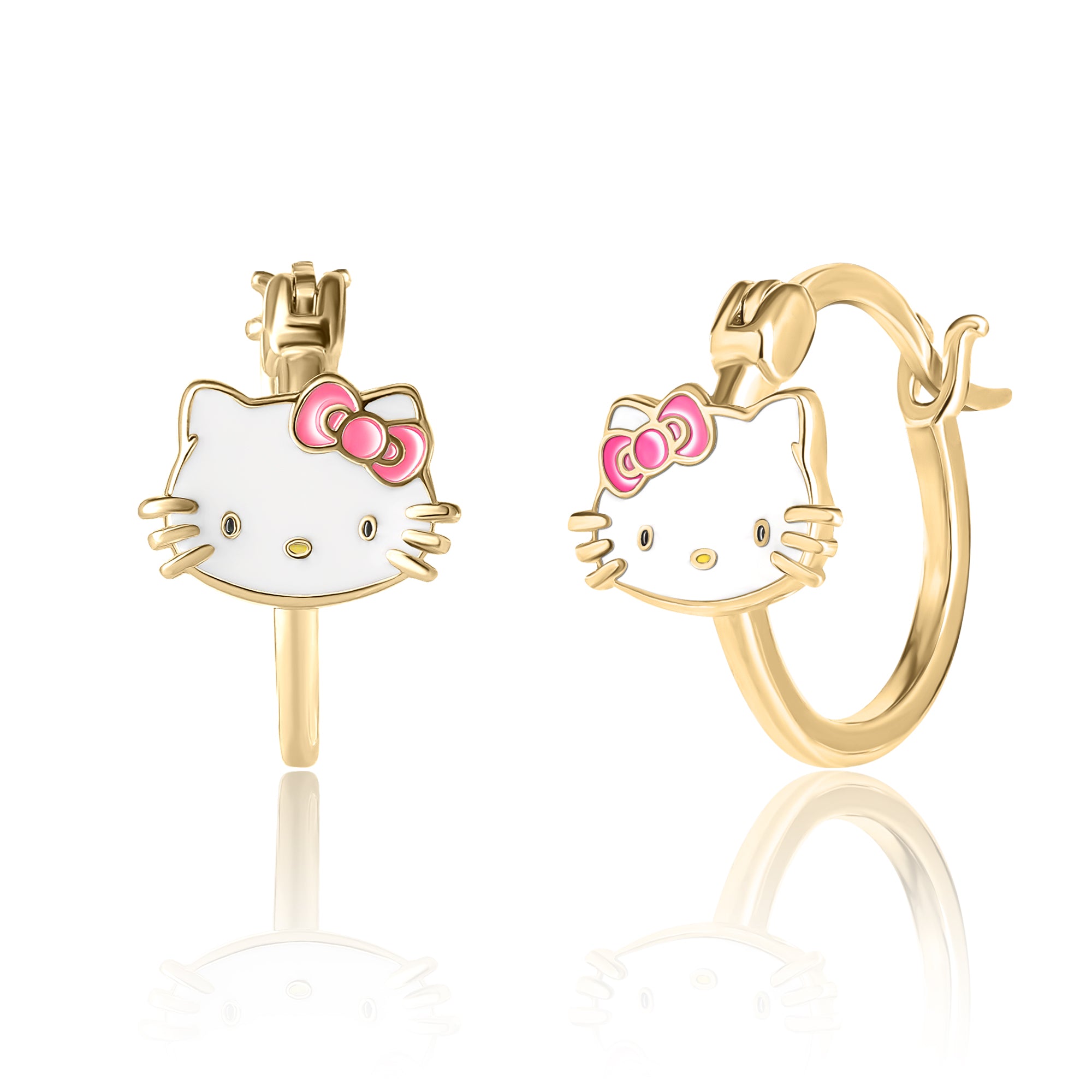 Hello Kitty Sterling Silver Enamel Hoop Earrings | Sally Rose