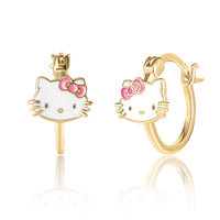 Hello Kitty Sterling Silver Enamel Hoop Earrings
