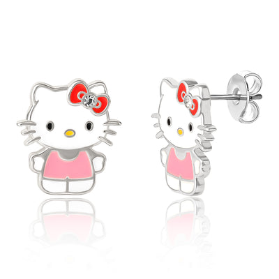 Sanrio Hello Kitty Brass Enamel Stud Earrings