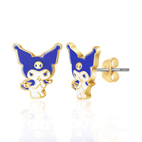 Brass Yg flash plated Kuromi Stud Earrings