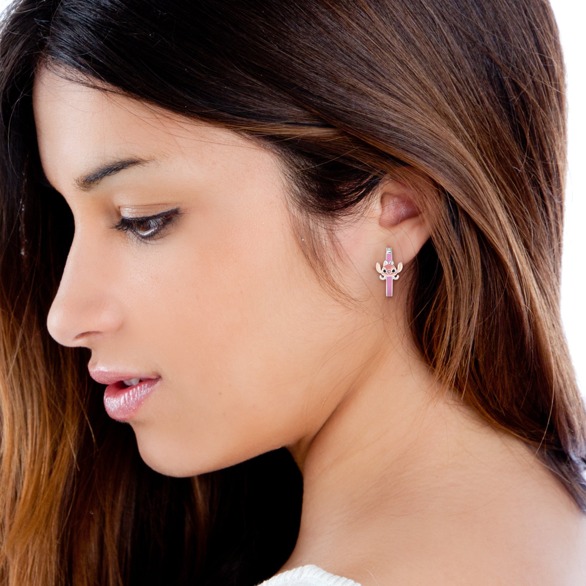 ANGEL ENAMEL HOOP EARRINGS