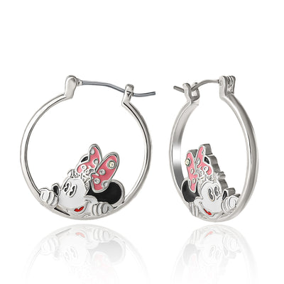 Disney Minnie Mouse Head Hoop Earrings