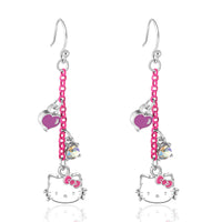 FASHION HELLO KITTY DANGLE EARRING/IMITATION RHODIUM flash plated