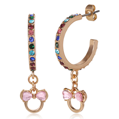 Disney Minnie Mouse Charm Hoop Earrings