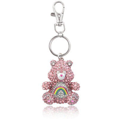 Care Bears Cheer Bear Pave Keychain - Travel Bag Charm Accessories