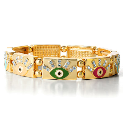 Jessica Simpson Womens Evil Eye Bracelet - Gold-Tone Evil Eye Bracelets for Women