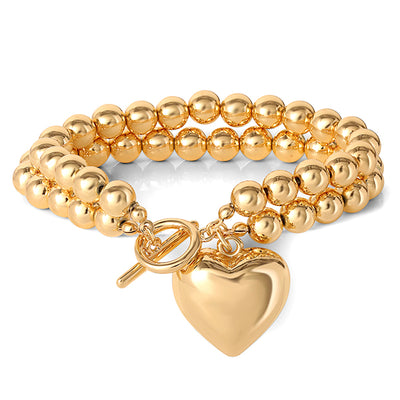 Jessica Simpson Bead Heart Bracelet