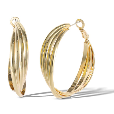 Jessica Simpson Womens Hoop Earrings  Gold Tone Earrings for Women