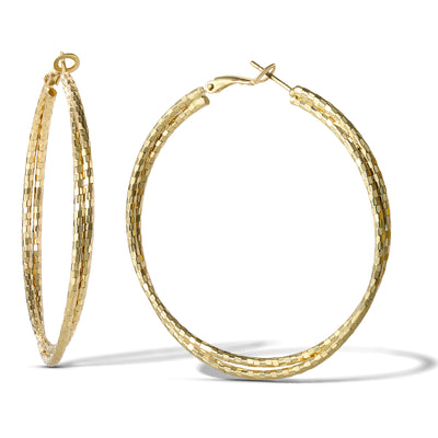 Jessica Simpson Women's Double Hoop Faceted Earrings