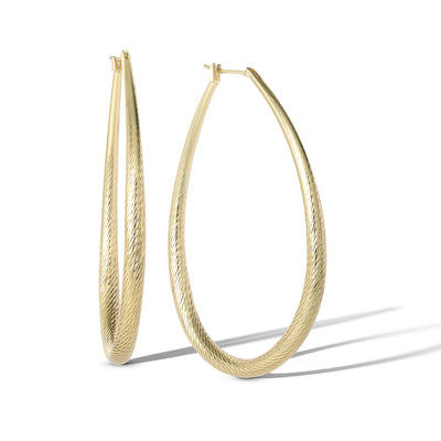 Jessica Simpson Womens Oval Textured Hoop Earrings - Gold-Tone Large Hoop Earrings