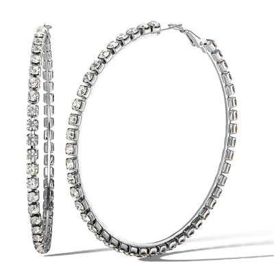 Jessica Simpson Crystal Lined Hoop Earrings