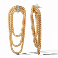 JS Jessica Simpson Layered Chain Crystal Accent Earrings
