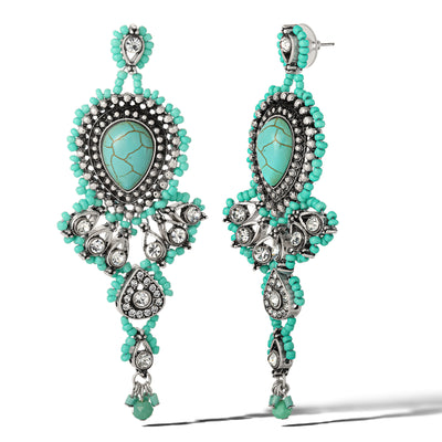 Jessica Simpson Turquiose Bead Statement Earrings