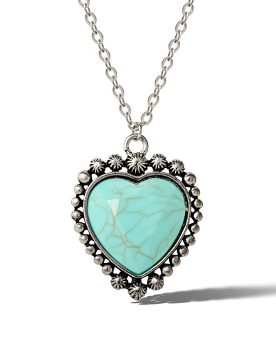 Jessica Simpson Blue Heart Necklace