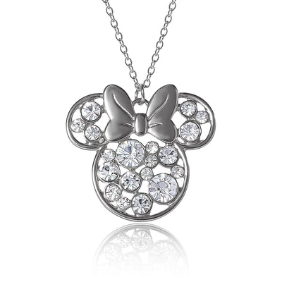 Disney Minnie Mouse Fashion Clear-Color Stone Minnie Mouse Necklace