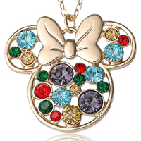 Disney Minnie Mouse Fashion Multi-Color Stone Minnie Mouse Necklace