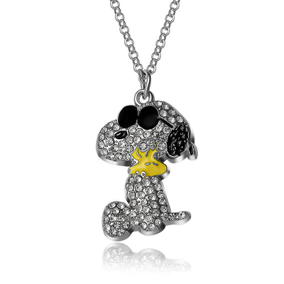 Fashion Joe Cool Snoopy 16"+3" Necklace Imitation Rhodium