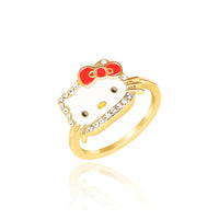 HELLO KITTY CRYSTAL FACE RING - Size 7