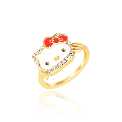 HELLO KITTY CRYSTAL FACE RING - Size 7