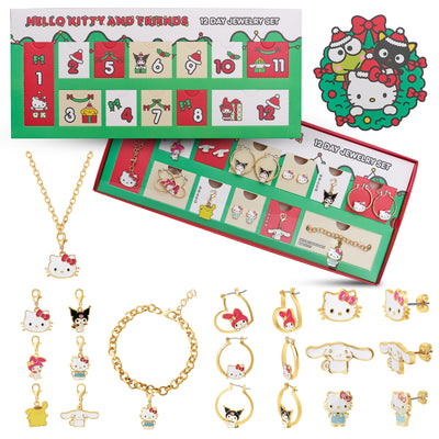 Sanrio Hello Kitty Jewelry Advent Set Collection – Earrings, Necklaces, Bracelets, and Charms