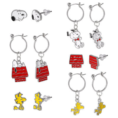 Peanuts Snoopy Enamel  6 Piece Earring Set