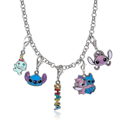 Disney Stitch Interchangeable Charm Necklace Set