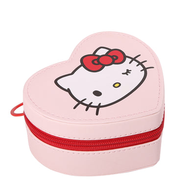 Hello Kitty Heart Jewelry Case W/Zipper