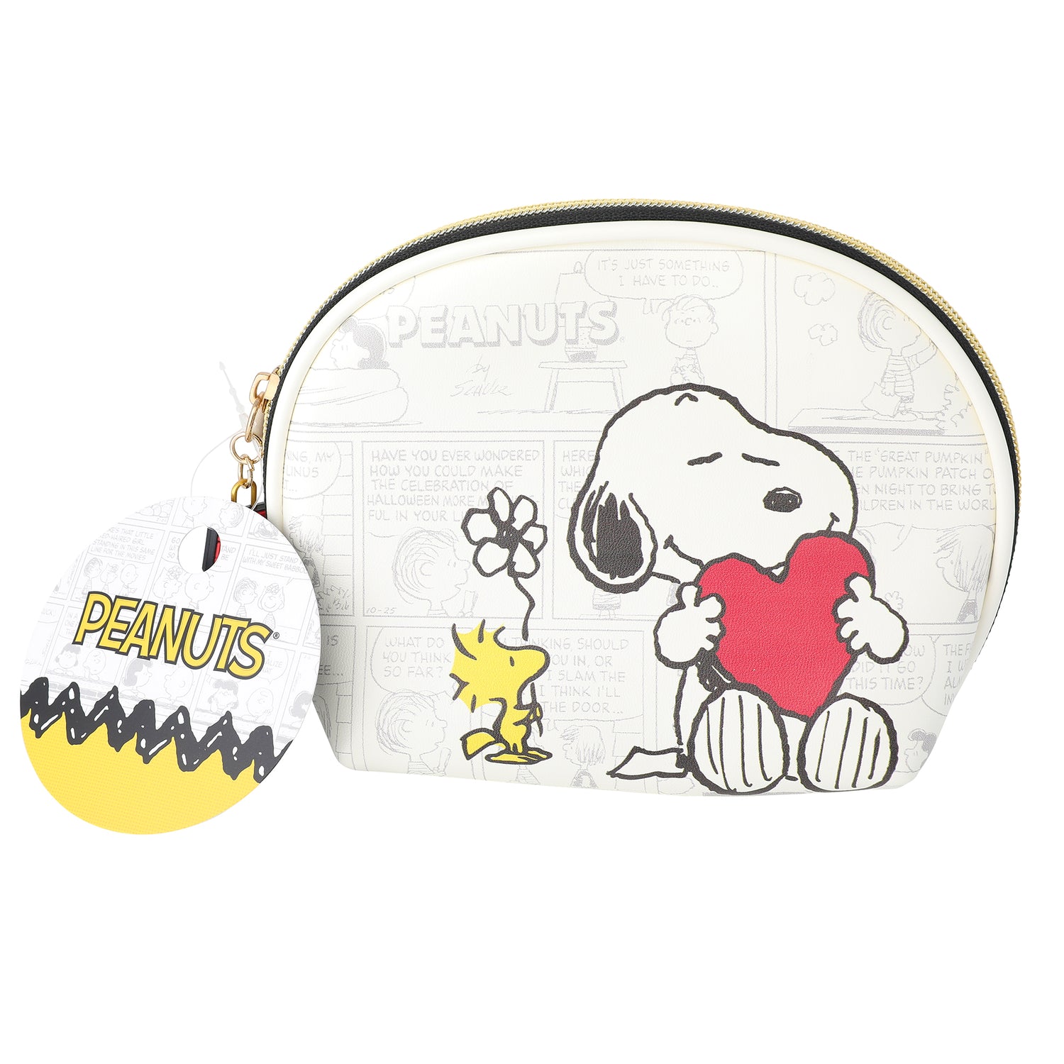 Peanuts Snoopy Cosmetic Bag Set, Zip Pouch, Comic Print
