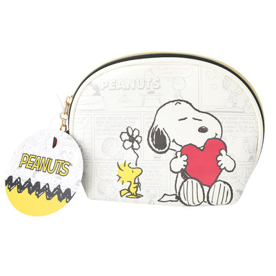 Peanuts Snoopy Cosmetic Bag Set, Zip Pouch, Comic Print