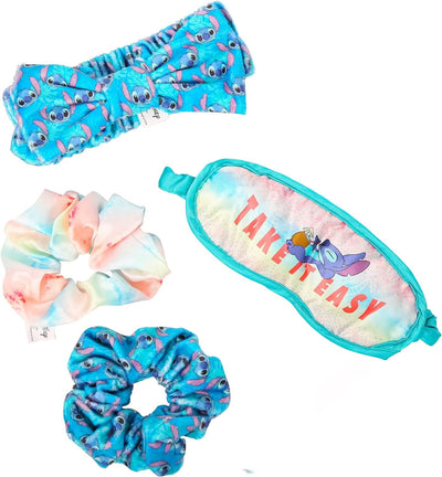 Disney Lilo & Stitch Gift Set - Spa Set w/Pouch, Sleep Mask, Hair Scrunchies and Headband - Officially Licensed