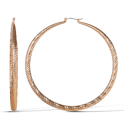 Jessica Simpson Wide Textured Hoop Earrings