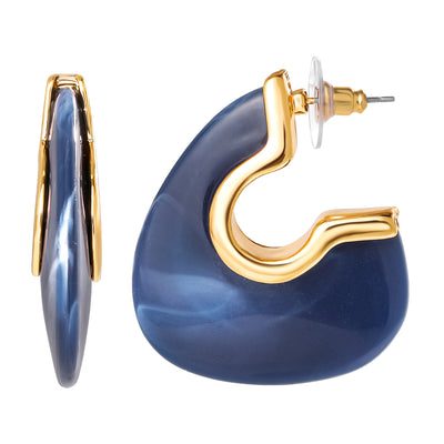 Jessica Simpson Blue Drop Earrings for Women, Gold-Tone Statement Earrings