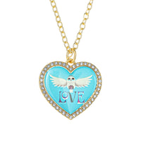 Harry Potter Hedwig Heart Necklace with Crystals, 16"+2"