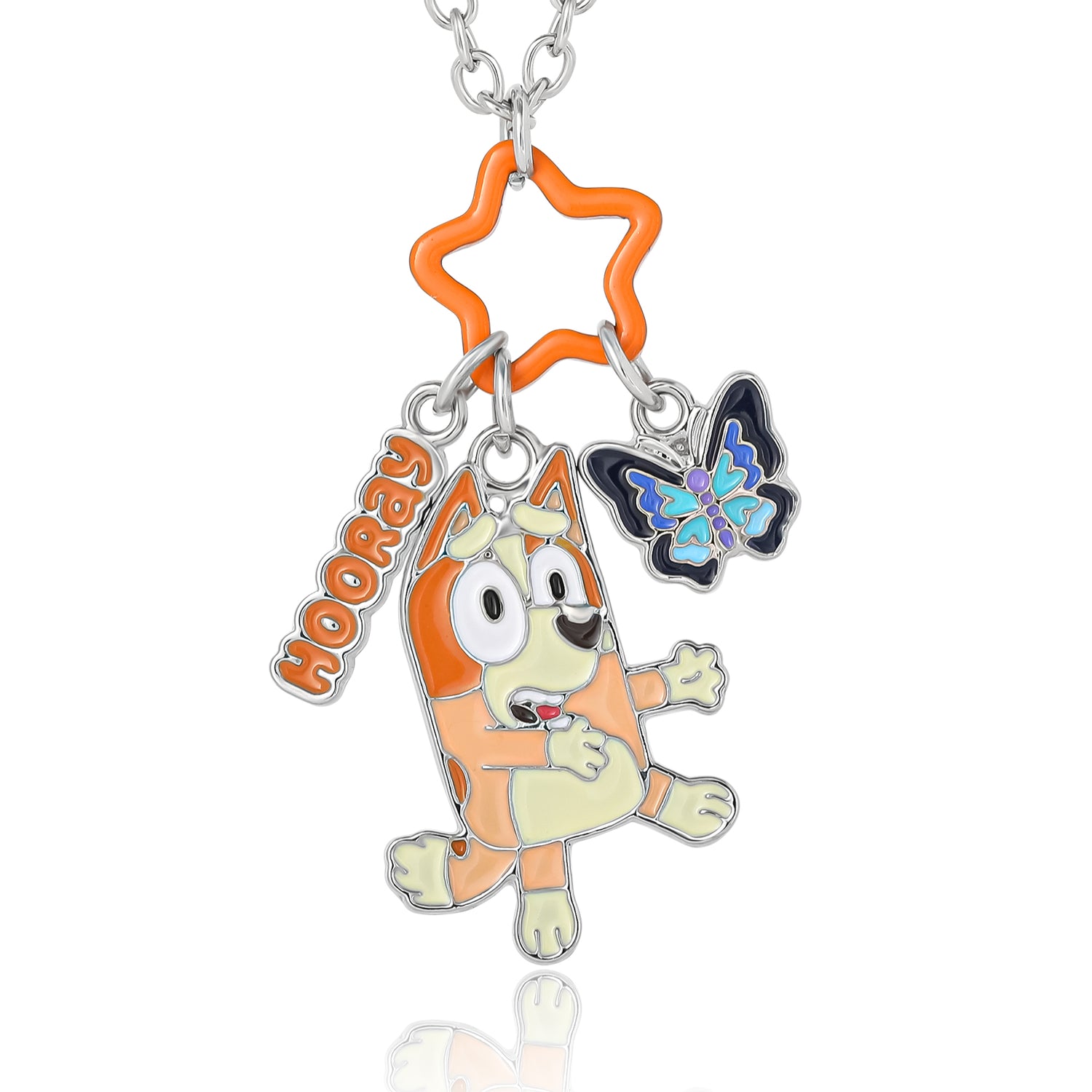 Bluey and Bingo BFF Pendant Necklace Set with Star and Charm Tags - 2 Piece Jewelry Gift