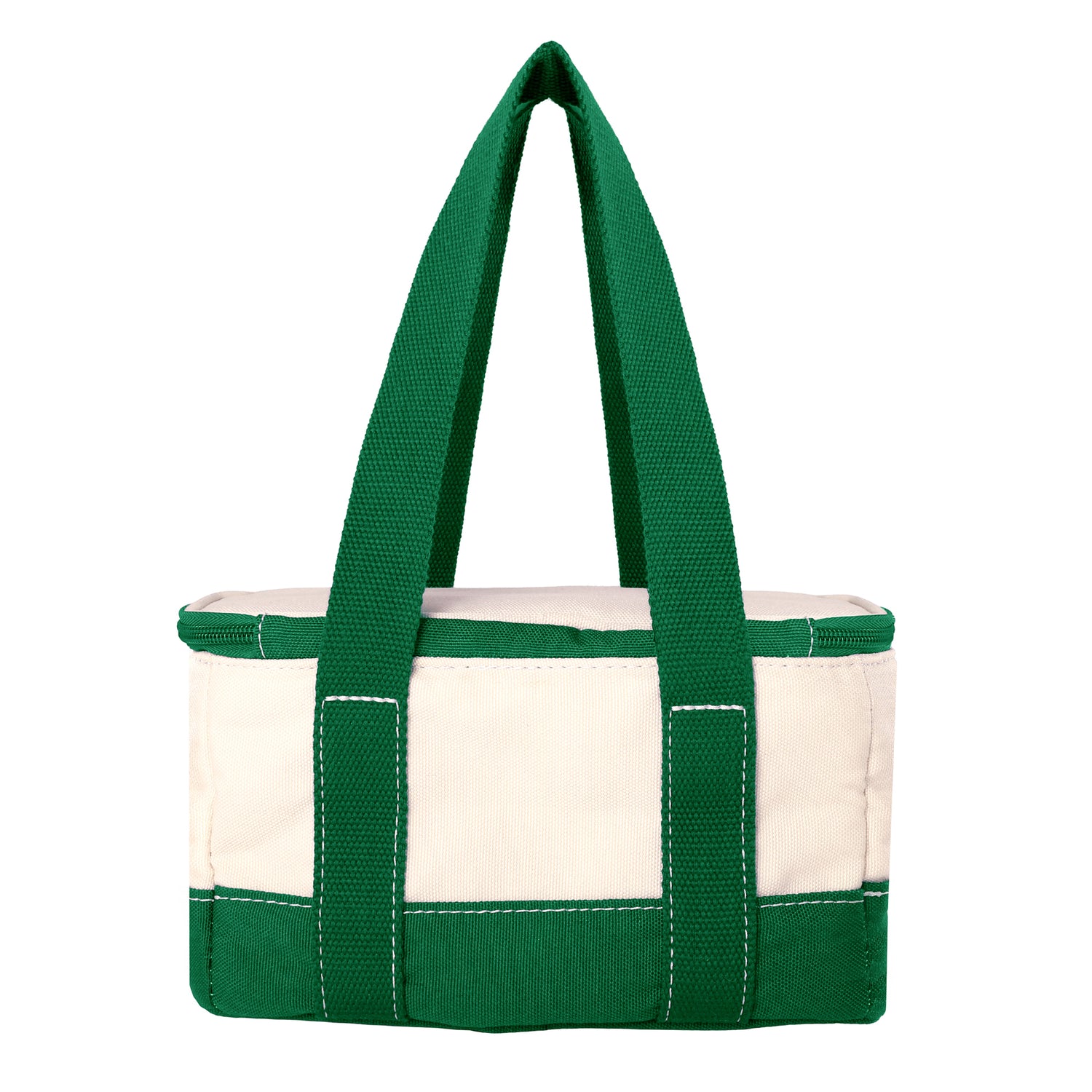 Lands' End Rectangular Small Cooler Bag Insulated 1.5 Gal, Canvas Soft Cooler with Tote Handles and Zip Closure (Kelly Green) - Green