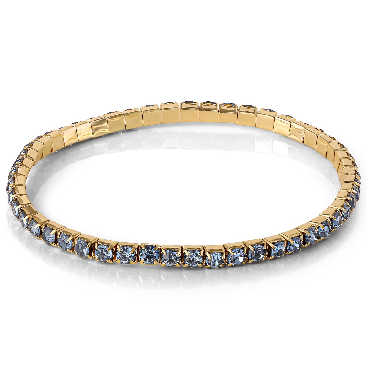 Jessica Simpson Crystal Stretch Bracelet - 5 Piece Set - Gold and Silver