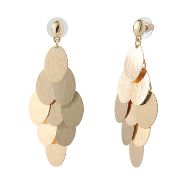 Jessica Simpson Dangling Petal Earrings Gold-Tone, Large Drop Earrings for Women