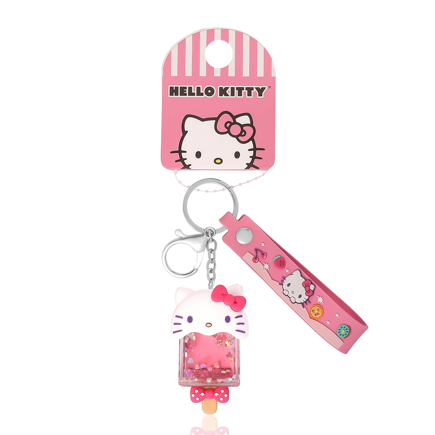 Hello Kitty Liquid Popsicle Keychain, Cute Bag and Purse Charm