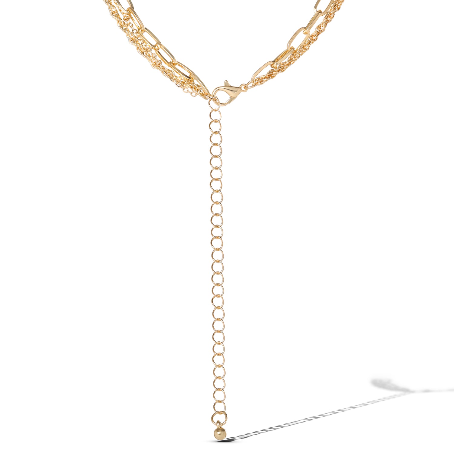 Jessica Simpson Layered Chain Necklace with Turquoise Pendant