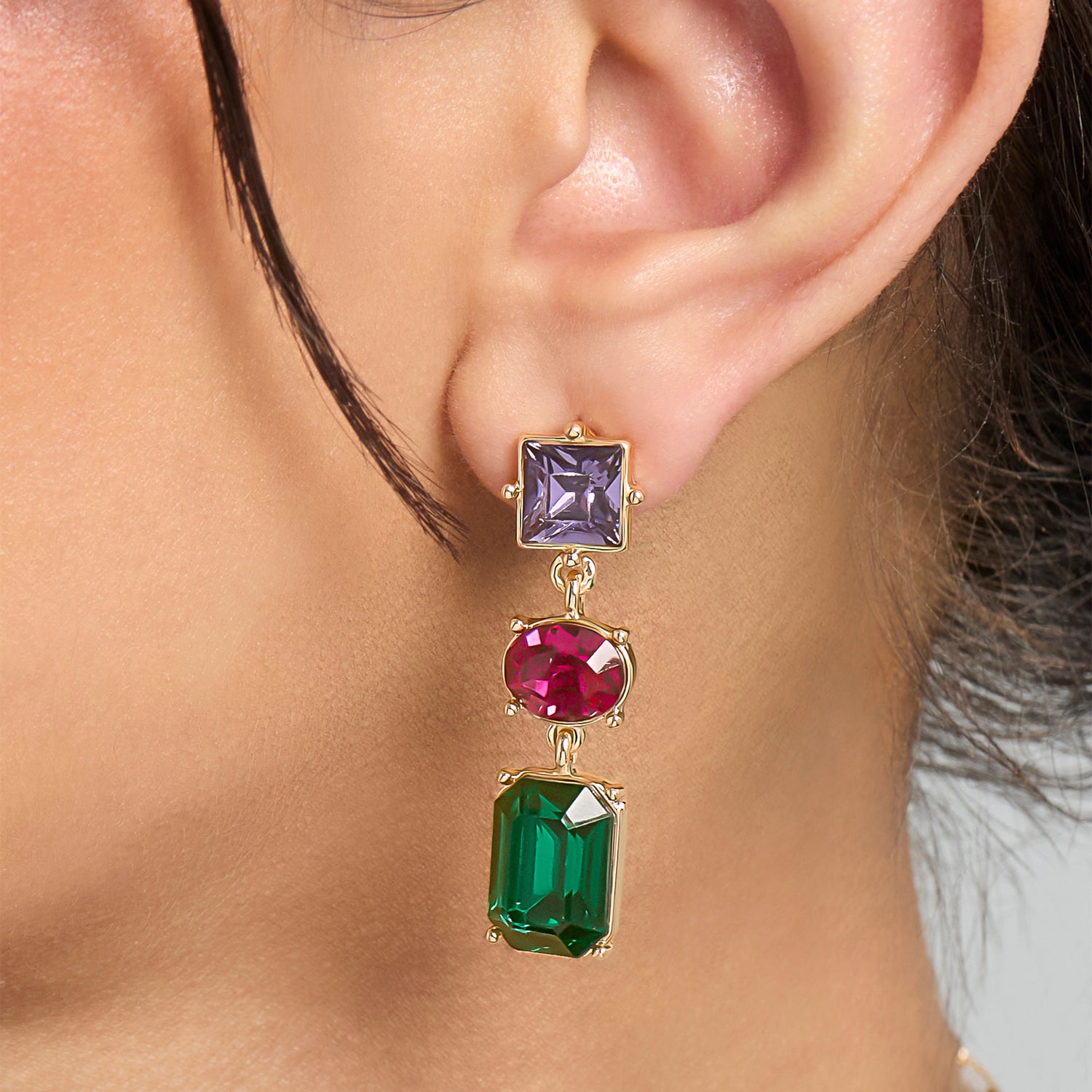BCBG Generation Multi-Gem Drop Earrings
