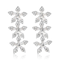 Jessica Simpson Crystal Snowflake Drop Earrings - Silver