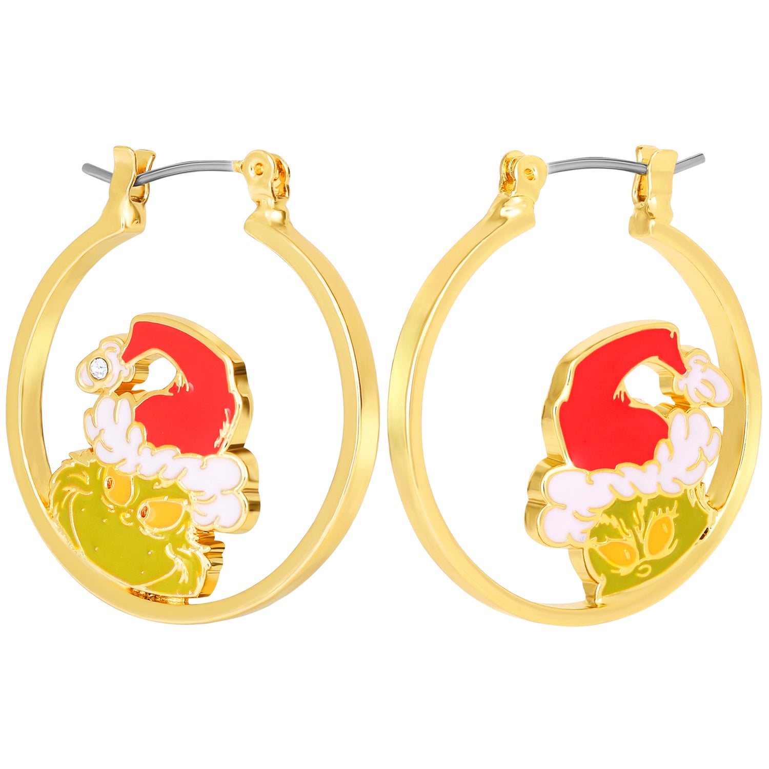The Grinch Earrings for Women Official License, Mismatched Hoops
