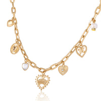 Juicy Couture Heart Juicy Logo Charm Necklace - 18+2''