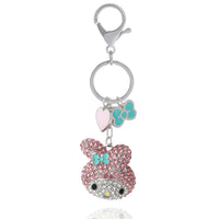 My Melody Crystal Cluster Pavé Bag Charm Keychain – Officially Licensed Sanrio