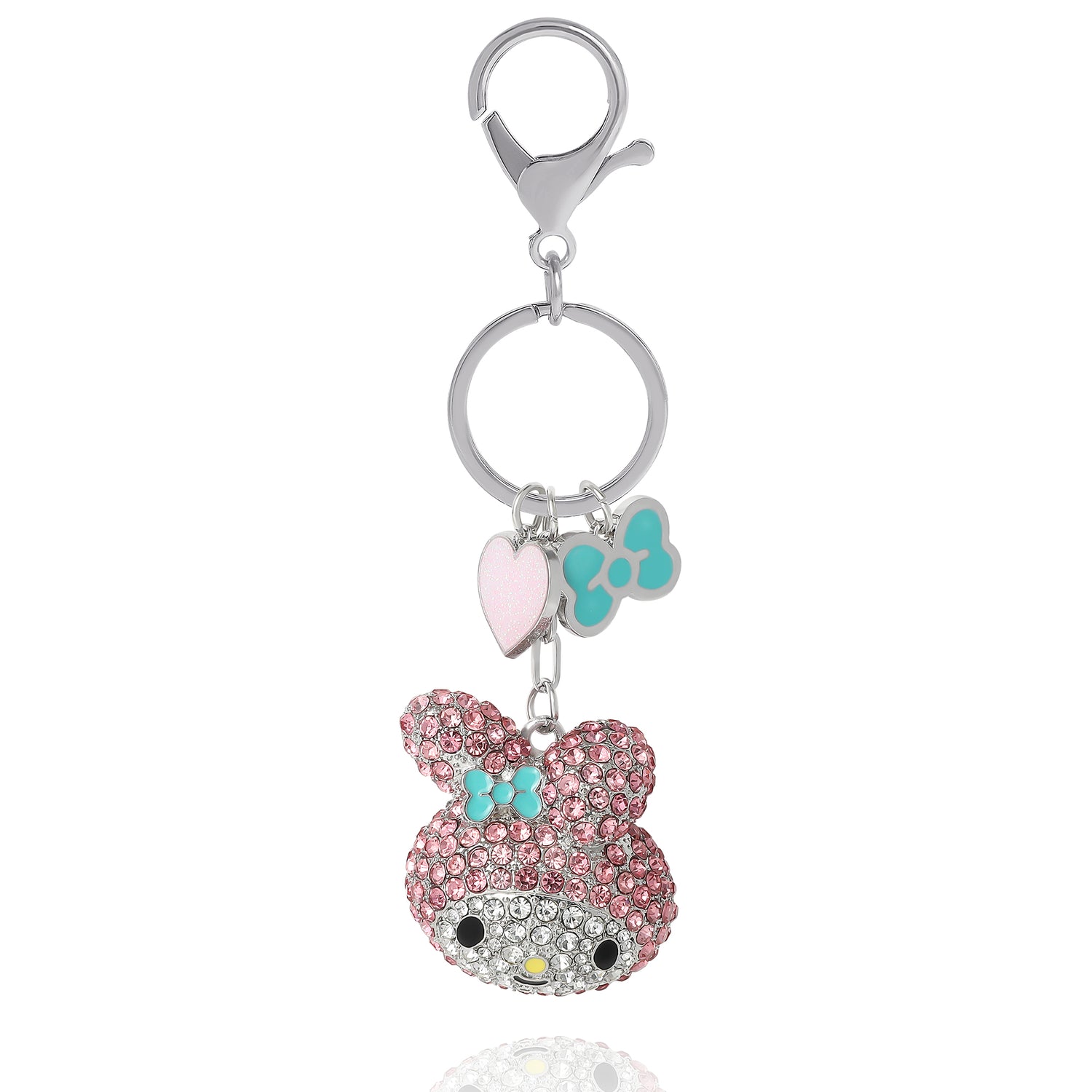 My Melody Crystal Cluster Pavé Bag Charm Keychain – Officially Licensed Sanrio
