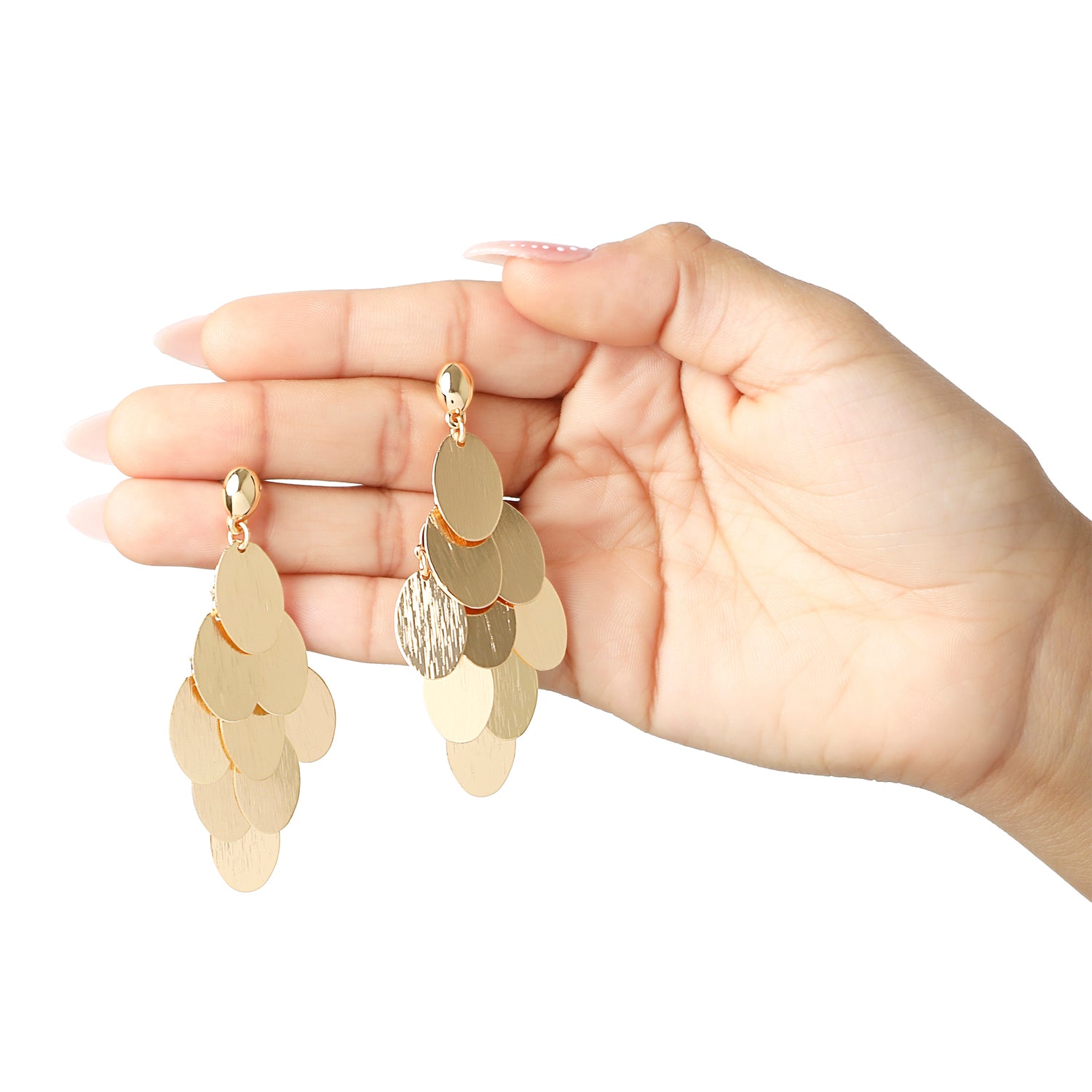 Jessica Simpson Dangling Petal Earrings Gold-Tone, Large Drop Earrings for Women