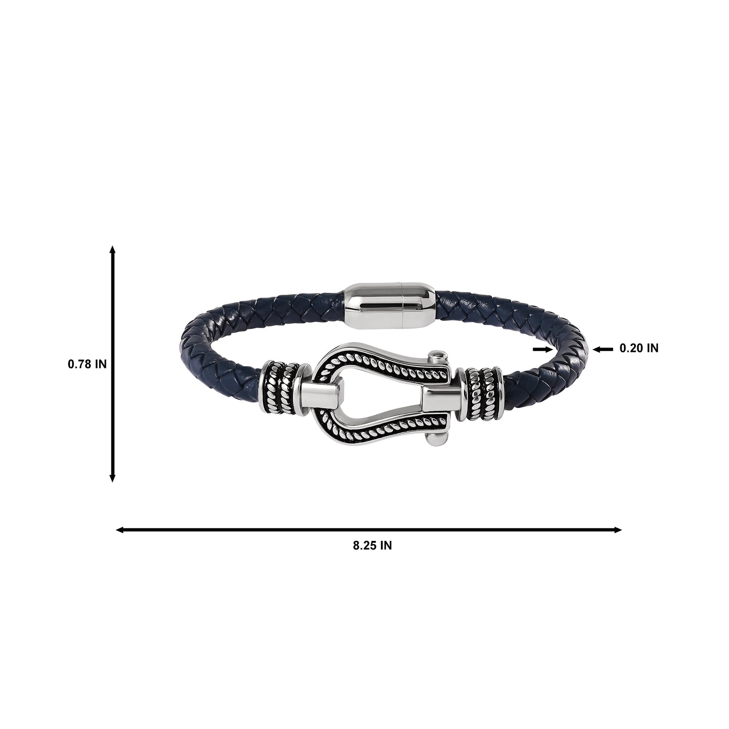 Lucky Brand Horseshoe Navy Cord Bracelet - 8.25''