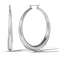 Jessica Simpson High Shine Silver Hoop Earrings