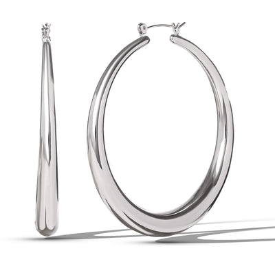 Jessica Simpson High Shine Silver Hoop Earrings